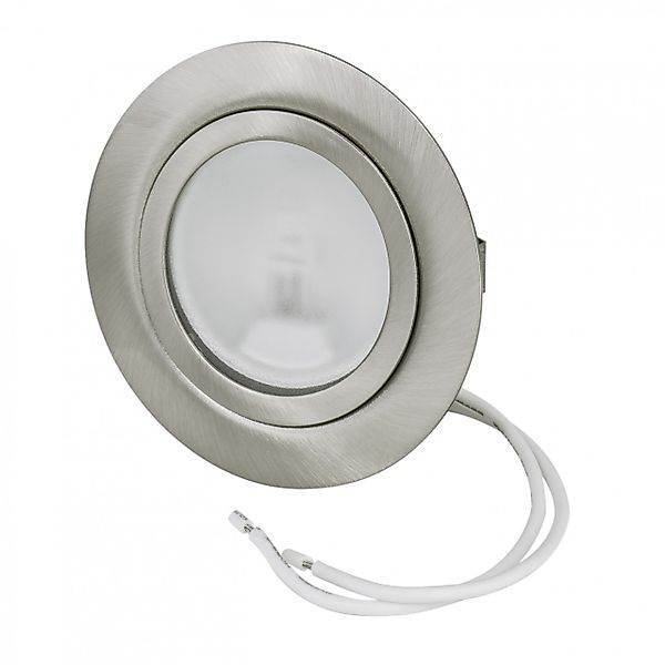 3er Set Möbel Einbauleuchte Edelstahl gebürstet LED - und Halogen 12Volt G4 günstig online kaufen