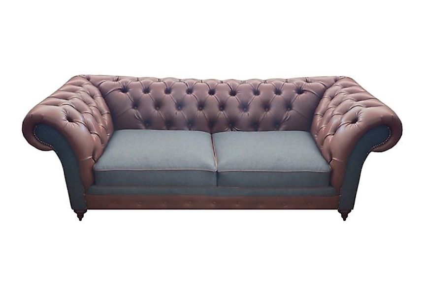 JVmoebel Chesterfield-Sofa Luxus Sofa Couch Zweisitzer Braun Leder Wohnzimm günstig online kaufen