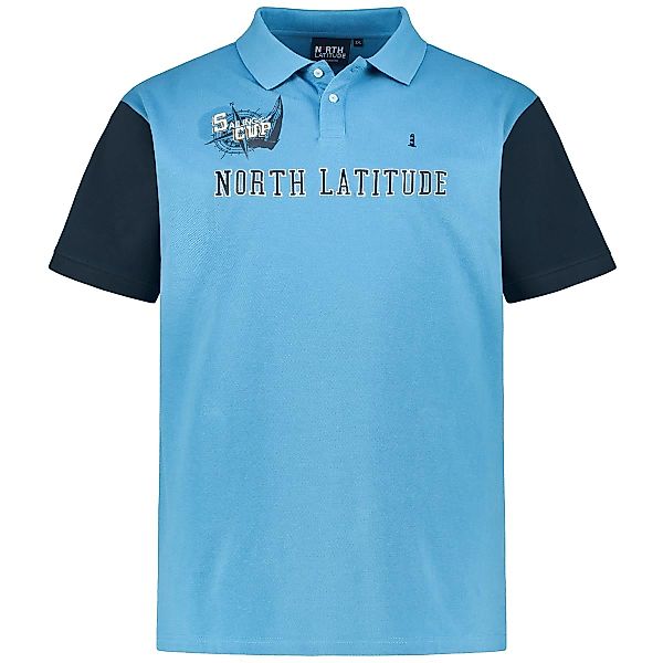North Poloshirt mit Label-Stickerei Farbe mittelblau Größe: 6XL günstig online kaufen
