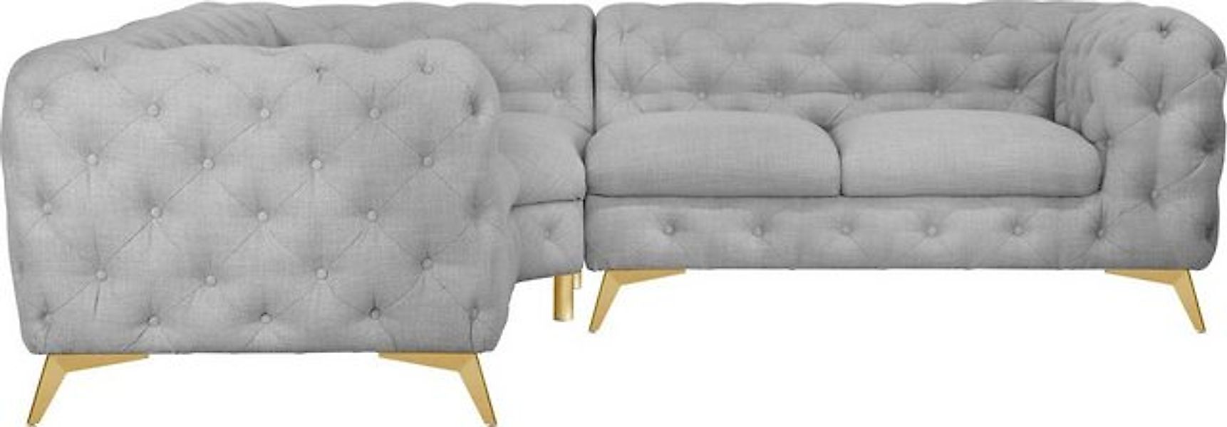 Leonique Chesterfield-Sofa "Ecksofa GLYNIS L-Form mit Wellenunterfederung, günstig online kaufen