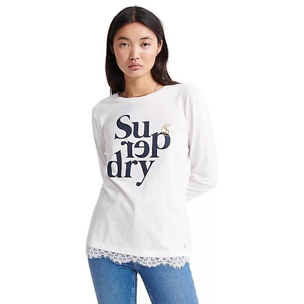 Superdry Tilly Lace Graphic Langarm-t-shirt S Chalk White günstig online kaufen