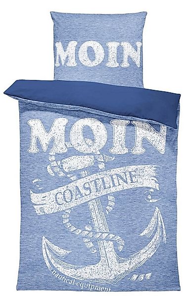 One Home Bettwäsche Moin, Mikrofaser, 2 teilig, Maritim mit Anker im nautis günstig online kaufen
