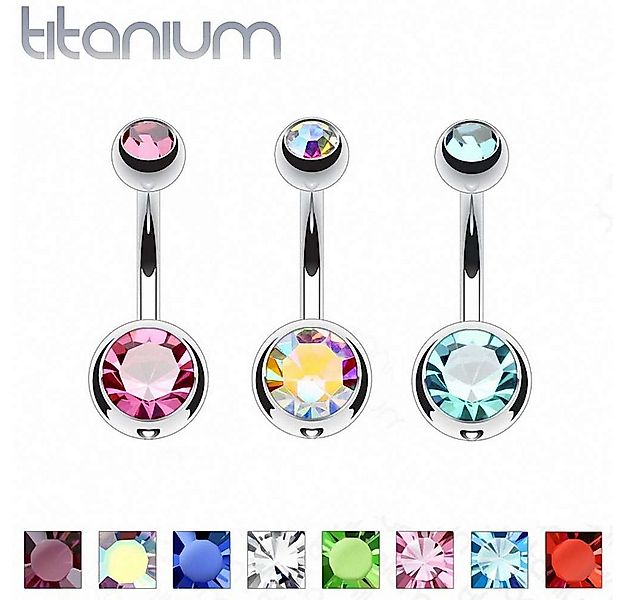Taffstyle Bauchnabelpiercing mit Kristall Titan G23 Schmuck Banane Stecker günstig online kaufen