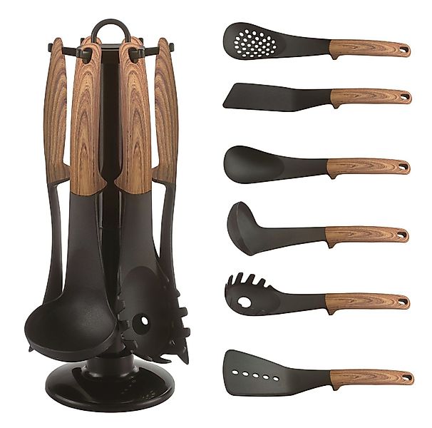 Cheffinger Küchenorganizer-Set Kochbesteck Küchenhelfer Set 7-teilig, günstig online kaufen