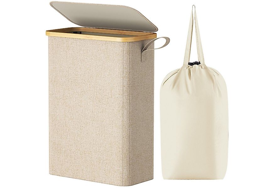 Lifewit Wäschebox Wäschekorb Schmal mit Deckel, Faltbarer Wäschesammler günstig online kaufen