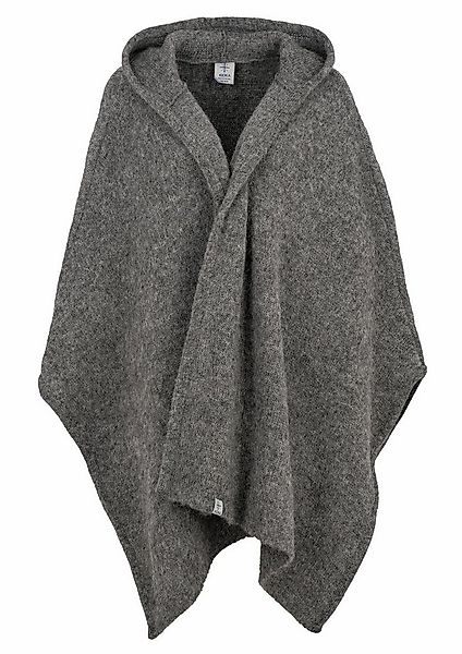 KIDKA Strickponcho Umhang - Woll-Cape ohne Verschluss - grau - aus rauer is günstig online kaufen