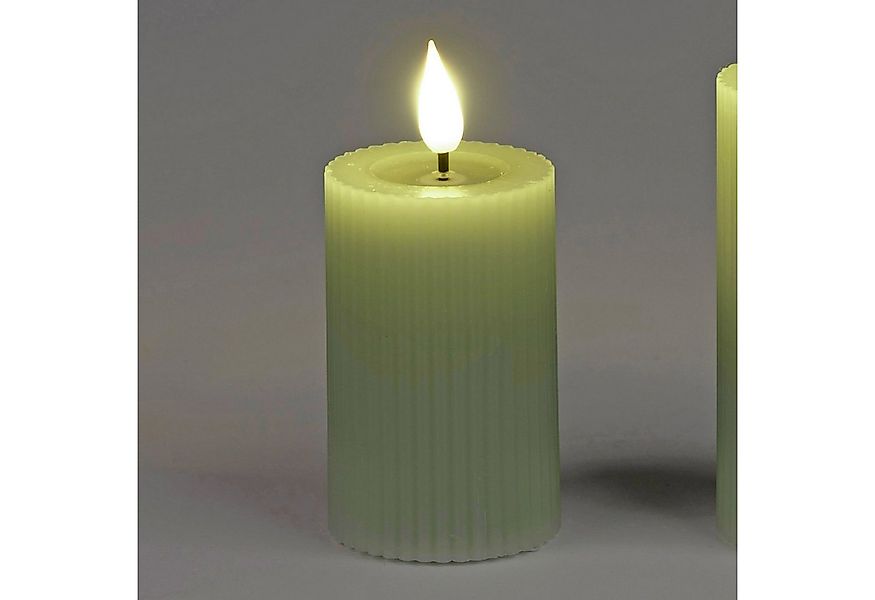 formano LED-Kerze Streifen, mit Timerfunktion, Grün, Motiv: Streifen, Höhe: günstig online kaufen