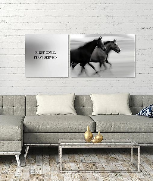 queence Leinwandbild »First come, first served«, Ponys-Pferde-Pferdebilder- günstig online kaufen