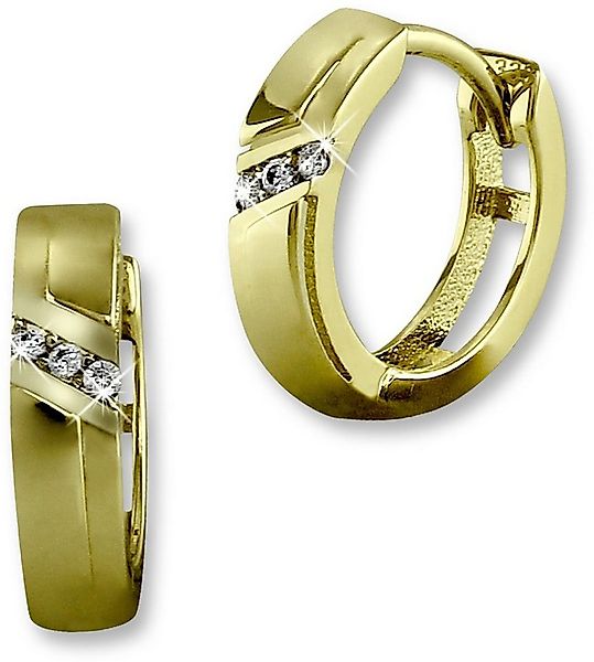 GoldDream Paar Creolen GoldDream weiß Linien Ohrringe Zirkonia (Creolen), D günstig online kaufen