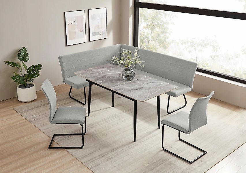 OTTO home Eckbankgruppe "Stevian" Set, 1 ausziehbarer Esstisch + 1 Eckbank günstig online kaufen