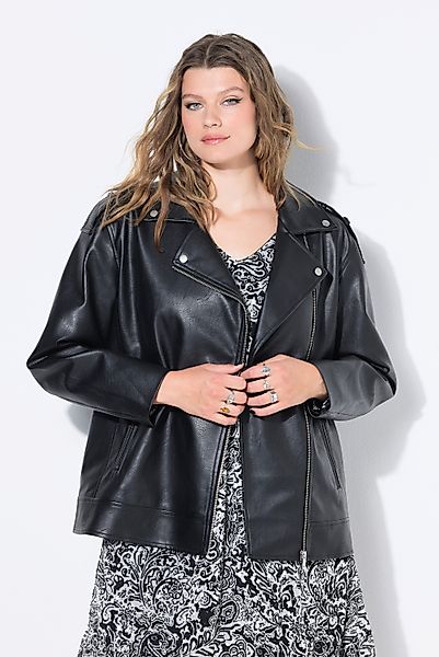 Studio Untold Outdoorjacke Bikerjacke Lederoptik oversized günstig online kaufen