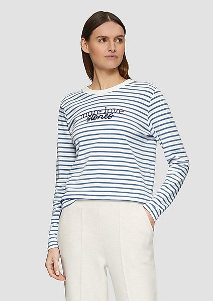 s.Oliver Langarmshirt T-Shirt Gestreiftes Langarmshirt im Relaxed Fit mit A günstig online kaufen