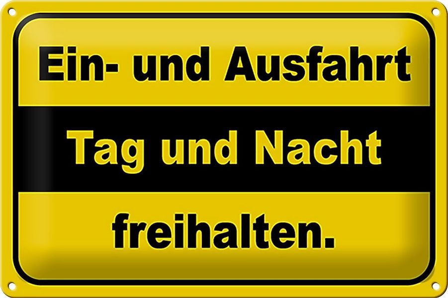 Femer GmbH Metallschild Hinweis 30x20cm Ausfahrt Tag Nacht freihalten, (1 S günstig online kaufen