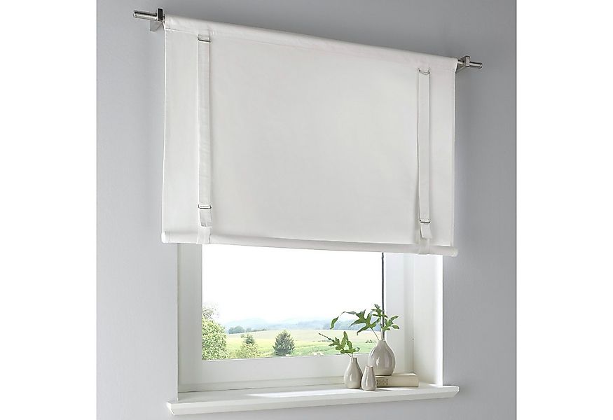 Kutti Raffrollo Tim, mit Stangendurchzug, freihängend, Baumwolle weiß Raffg günstig online kaufen