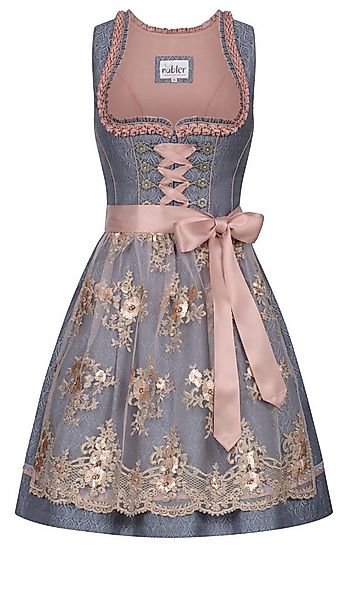 Nübler Dirndl Mini Dirndl Gerhild in Rauchblau von Nübler günstig online kaufen