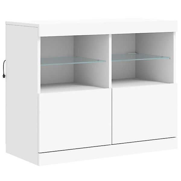 vidaXL Sideboard Sideboard mit LED-Leuchten Weiß günstig online kaufen
