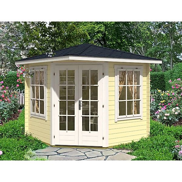 Alpholz Gartenhaus Sunny C Spitzdach Unbehandelt 270 cm x 270 cm günstig online kaufen