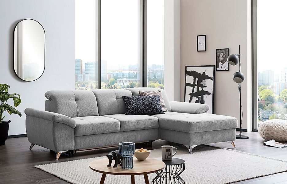 XDREAM Ecksofa Korfu, mit Schlaffunktion, Bettkasten günstig online kaufen