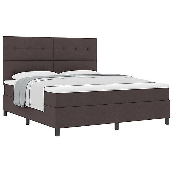 vidaXL Bett Boxspringbett mit Matratze Dunkelbraun Stoff (1-tlg) günstig online kaufen