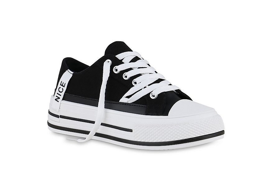 VAN HILL 840989 Sneaker Damen Sneaker Low Schnürer Prints Wedges Stoff günstig online kaufen