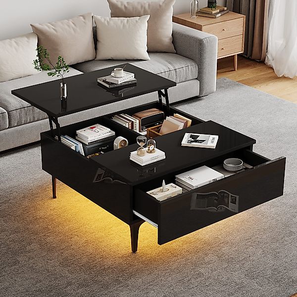 HAUSS SPOLE Couchtisch höhenverstellbarer LED-Kaffeetisch mit günstig online kaufen
