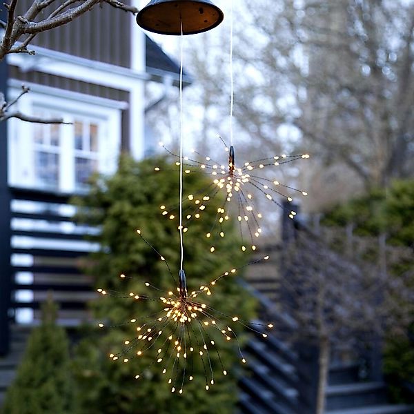 LED Solar Pendelleuchte Firework in Schwarz günstig online kaufen