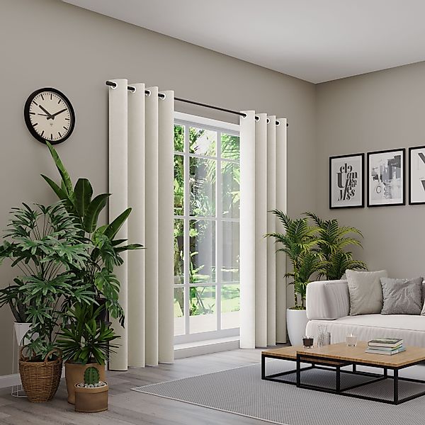 Neutex for you Vorhang "BELMONDO" Ösen 1 Stk. tlg. Uni mit samtiger Oberflä günstig online kaufen