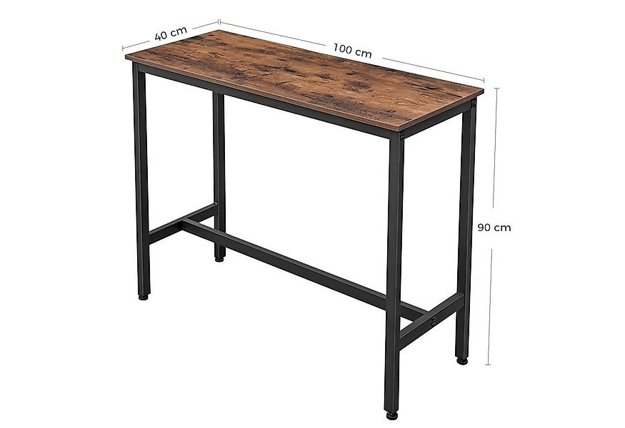 VASAGLE Bartisch Küchentisch Bistrotisch, rechteckiger Stehtisch, Metallges günstig online kaufen