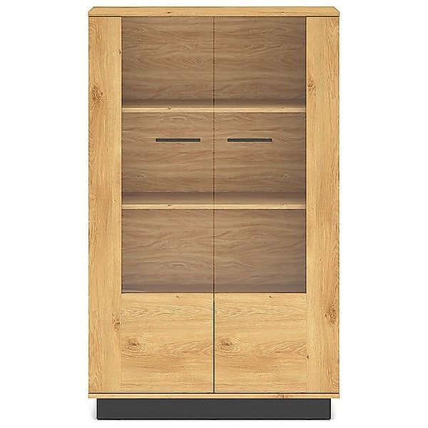 Lomadox Vitrine MARSALA-131 Eiche, 92 cm breit, 2 Glastüen mit Softclose-Fu günstig online kaufen