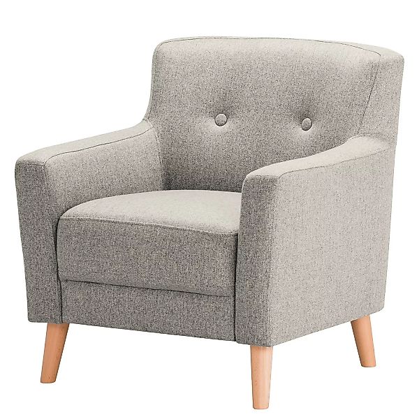 home24 Norrwood Sessel Bette I Grau Webstoff 80x82x80 cm (BxHxT) günstig online kaufen