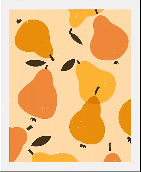 queence Bild "Pears Party", Obst-Obst Bilder-Schriftzug-Kunst-Abstrakt-Esse günstig online kaufen