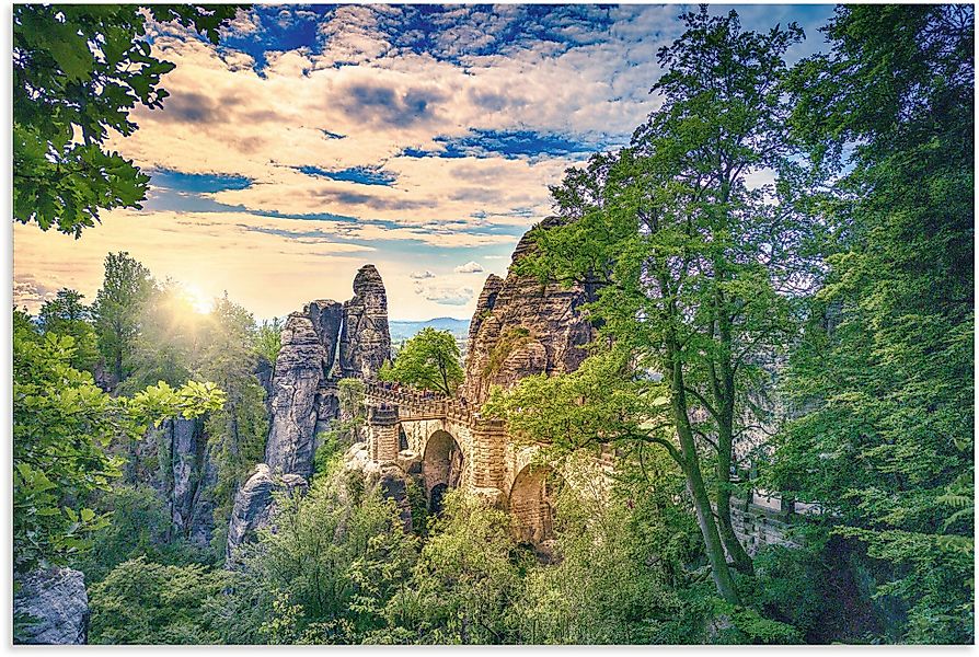 Artland Wandbild "Basteibrücke in der Sächsischen Schweiz", Felsen, (1 St.) günstig online kaufen