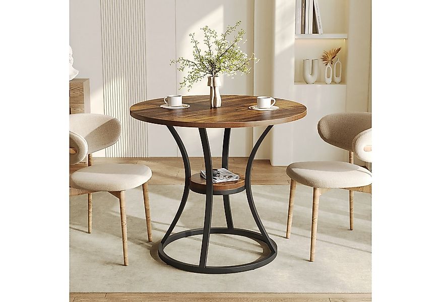 Tribesigns Esstisch Esstisch 80 cm Kleine Runder Tisch holz für Esszimmer W günstig online kaufen