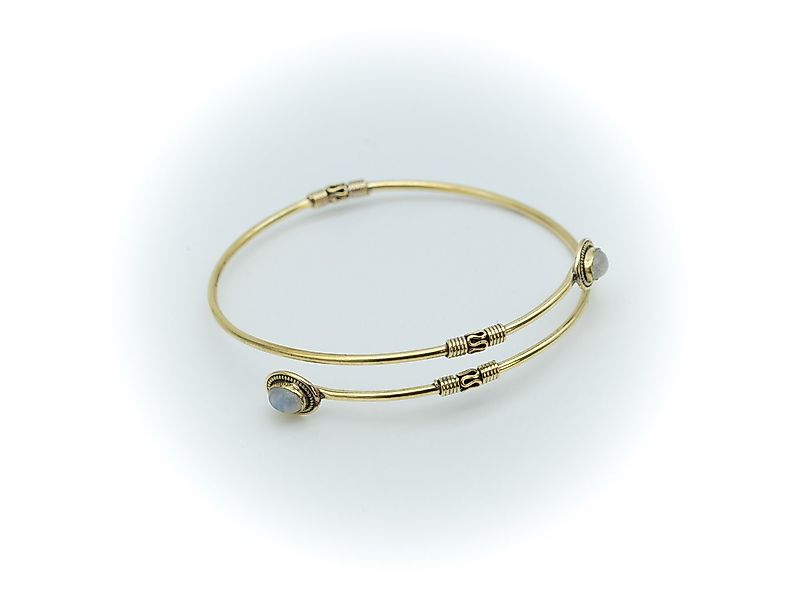 Aurelie Armreif Oberarmarmreif mit Edelstein gold, Messingarmreif für den O günstig online kaufen