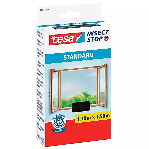 Tesa Insect Stop Fliegengitter Standard mit Klettband 150 cm x 130 cm Anthr günstig online kaufen