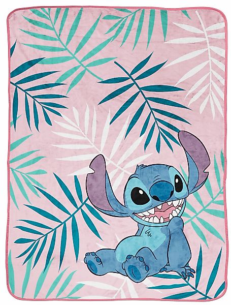 Disney Kinderdecke "Blumige Disney Lilo und Stitch Decke, kuschelig 130 x 1 günstig online kaufen
