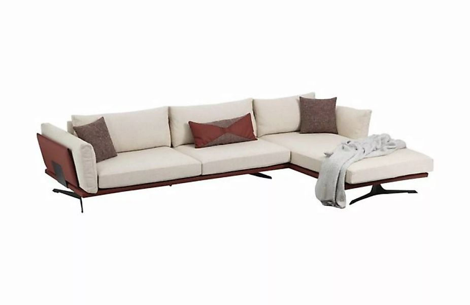 JVmoebel Ecksofa Ecksofa L-Form Beige Modern Stoff Design Wohnzimmer Sofa P günstig online kaufen