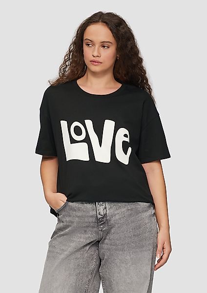 QS Kurzarmshirt Printshirt mit überschnittener Schulter günstig online kaufen