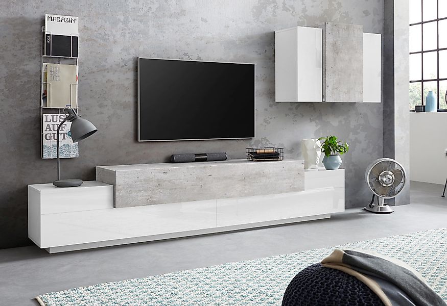 INOSIGN Wohnwand "Coro, Anbauwand, Medienwand" Set, 2 Stk. tlg. günstig online kaufen