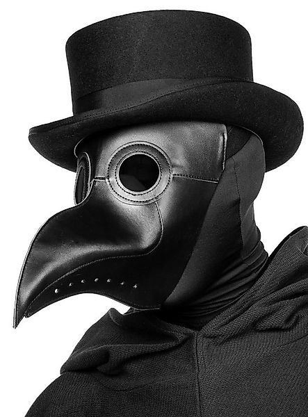 Metamorph Verkleidungsmaske Schwarze Pestdoktor Maske - Kunstleder Hallowee günstig online kaufen
