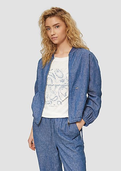 s.Oliver Funktionsjacke Indoor-Jacke Leinenmix-Blouson mit Raffungen günstig online kaufen