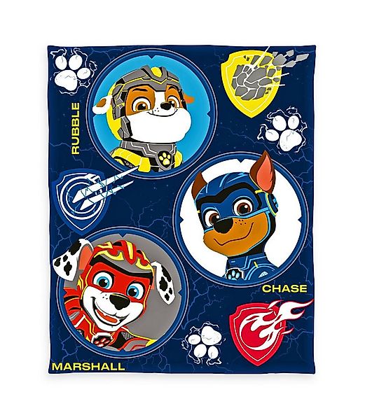 Kinderdecke 130x160cm Paw Patrol Chase Marshall & Rubble hochwertig bedruck günstig online kaufen