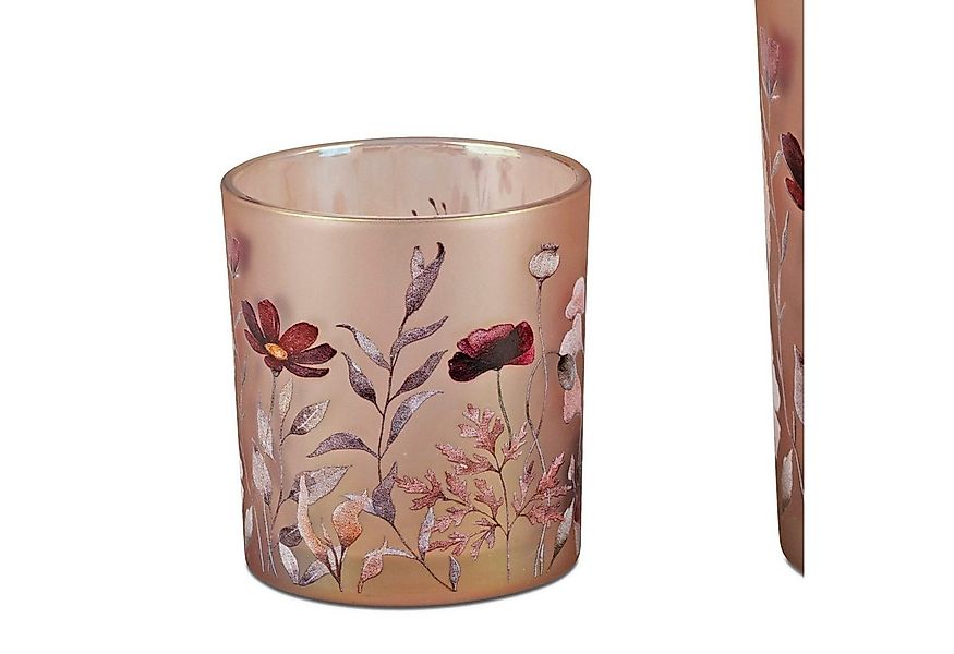 formano Teelichthalter Herbstzeit, Farbe: rosa, Motiv: Blumen günstig online kaufen
