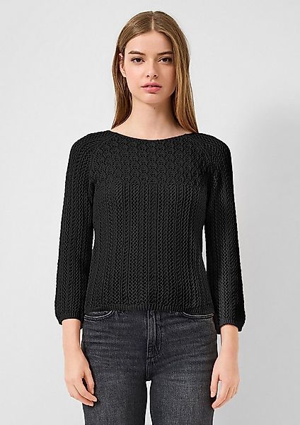 QS 3/4 Arm-Pullover Strickpullover Ajourpullover günstig online kaufen