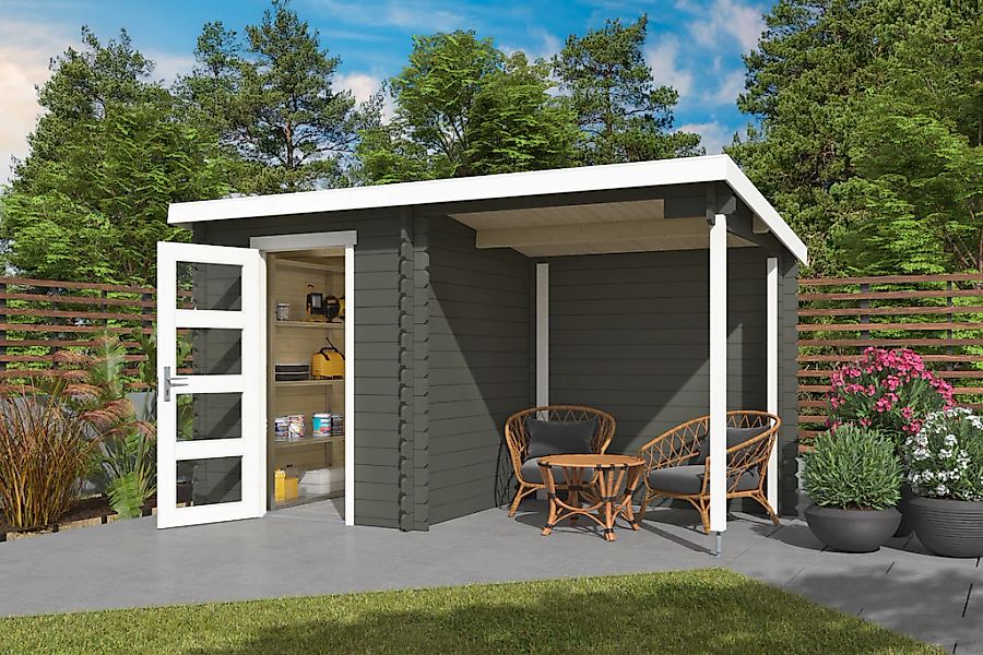 Nordic Holz Gartenhaus "Jelle Plus", (Anbau inkl. Rückwand) günstig online kaufen
