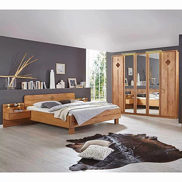 Schlafzimmer Einrichtung aus Erle Landhaus (vierteilig) günstig online kaufen