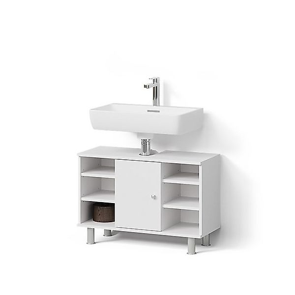 Livinity® Waschbeckenunterschrank Fucino, Weiß, 80 x 54 cm günstig online kaufen