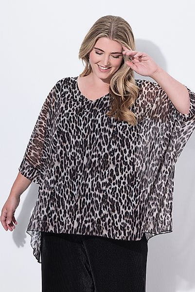 MIAMODA Druckbluse Mesh-Bluse oversized Leo blickdichtes günstig online kaufen