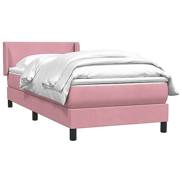 vidaXL Bett Boxspringbett mit Matratze Rosa 90x210 cm Samt günstig online kaufen