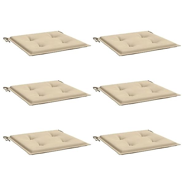 vidaXL Gartenstuhl-Kissen 6 Stk Beige 50x50x4 cm Oxford-Gewebe 314045 günstig online kaufen